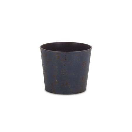 Cheungs 6 in. Round Tapered Recycled Plastic Planter, Rustic Blue PP-104RB